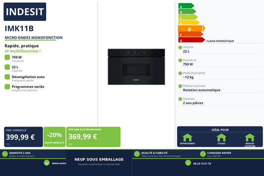 Vignette Micro-Ondes Monofonction Indesit IMK11B