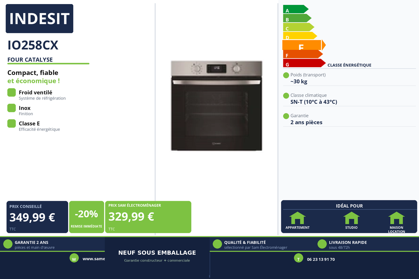 Vignette Four Catalyse Indesit IO258CX