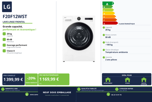 Vignette Lave-Linge Frontal Lg F20F12WST