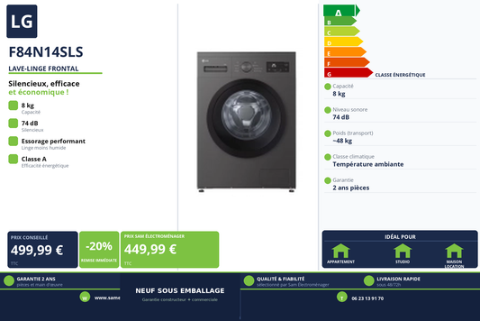 Vignette Lave-Linge Frontal Lg F84N14SLS