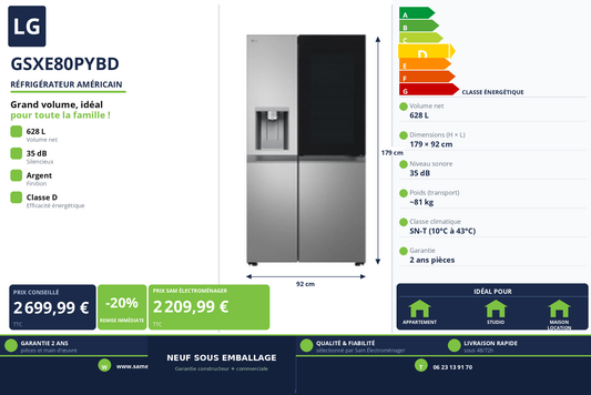 Vignette Réfrigérateur Américain Lg GSXE80PYBD