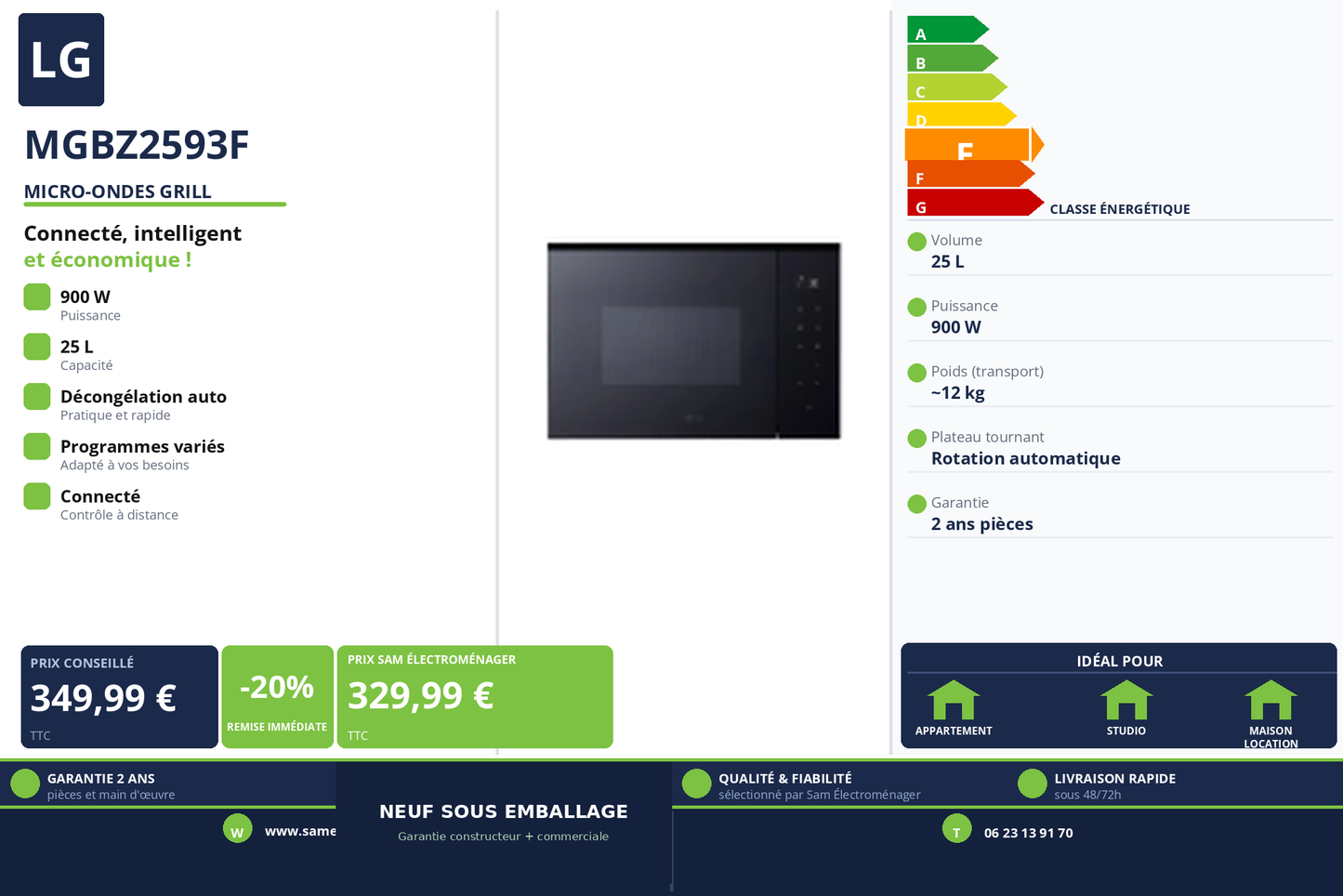 Vignette Micro-Ondes Grill Lg MGBZ2593F