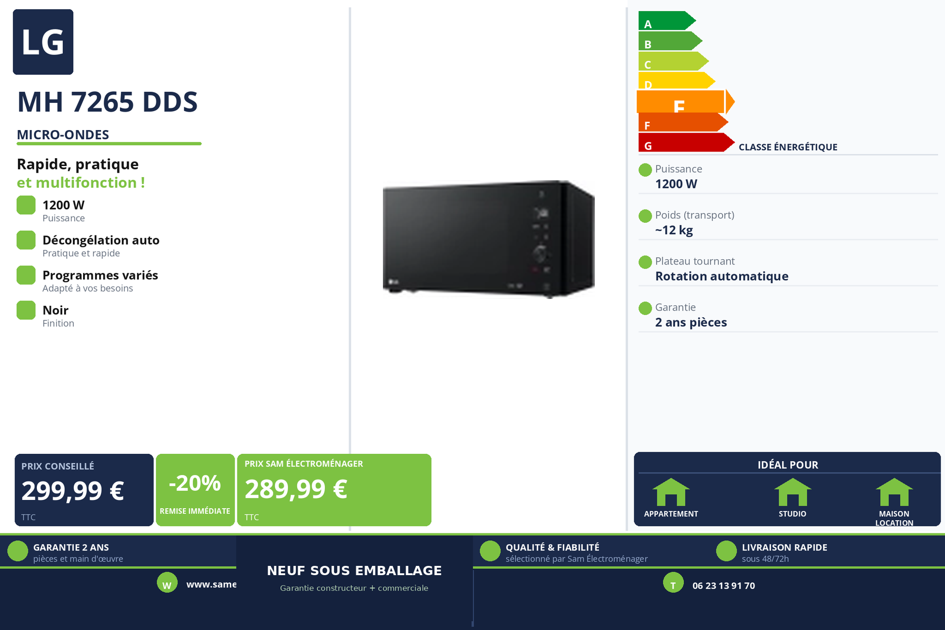 Vignette Micro-Ondes Lg MH 7265 DDS