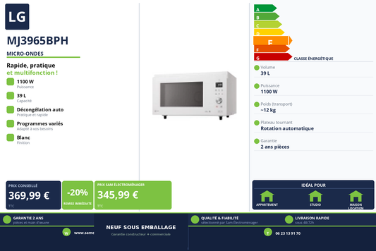 Vignette Micro-Ondes Lg MJ3965BPH