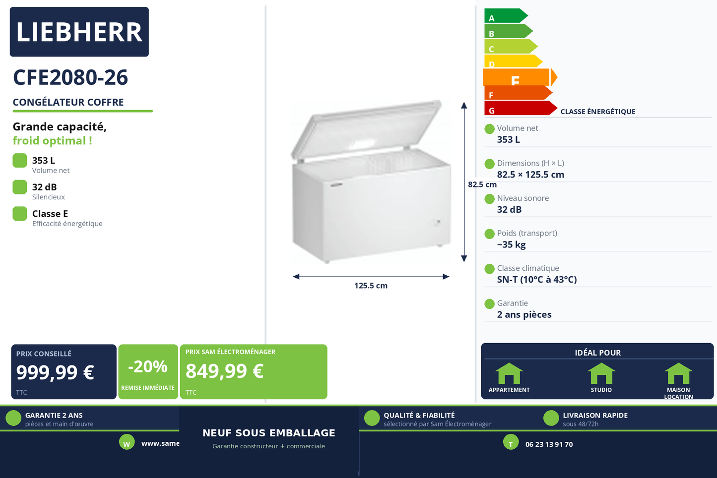 Vignette Congélateur Coffre Liebherr CFE2080-26