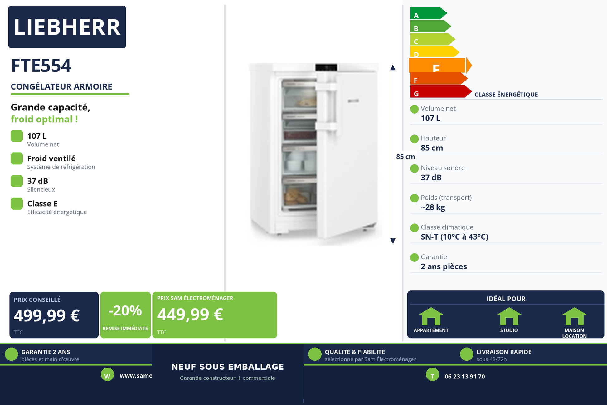 Vignette Congélateur Armoire Liebherr FTE554