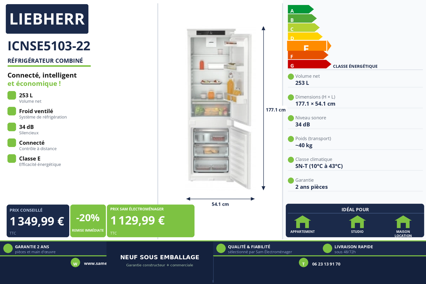 Vignette Réfrigérateur Combiné Liebherr ICNSE5103-22