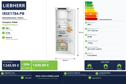 Vignette Réfrigérateur 1 Porte Liebherr IRSE1784-PB
