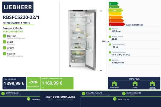Vignette Réfrigérateur 1 Porte Liebherr RBSFC5220-22/1