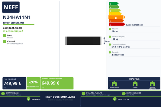 Vignette Tiroir Chauffant Neff N24HA11N1