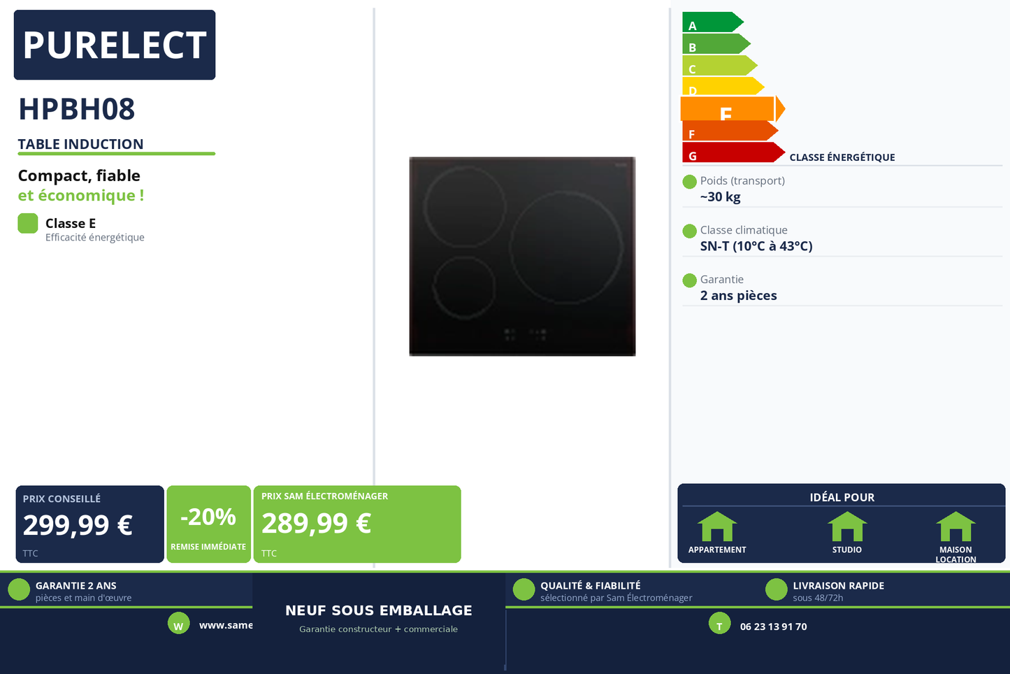 Vignette Table Induction Purelect HPBH08