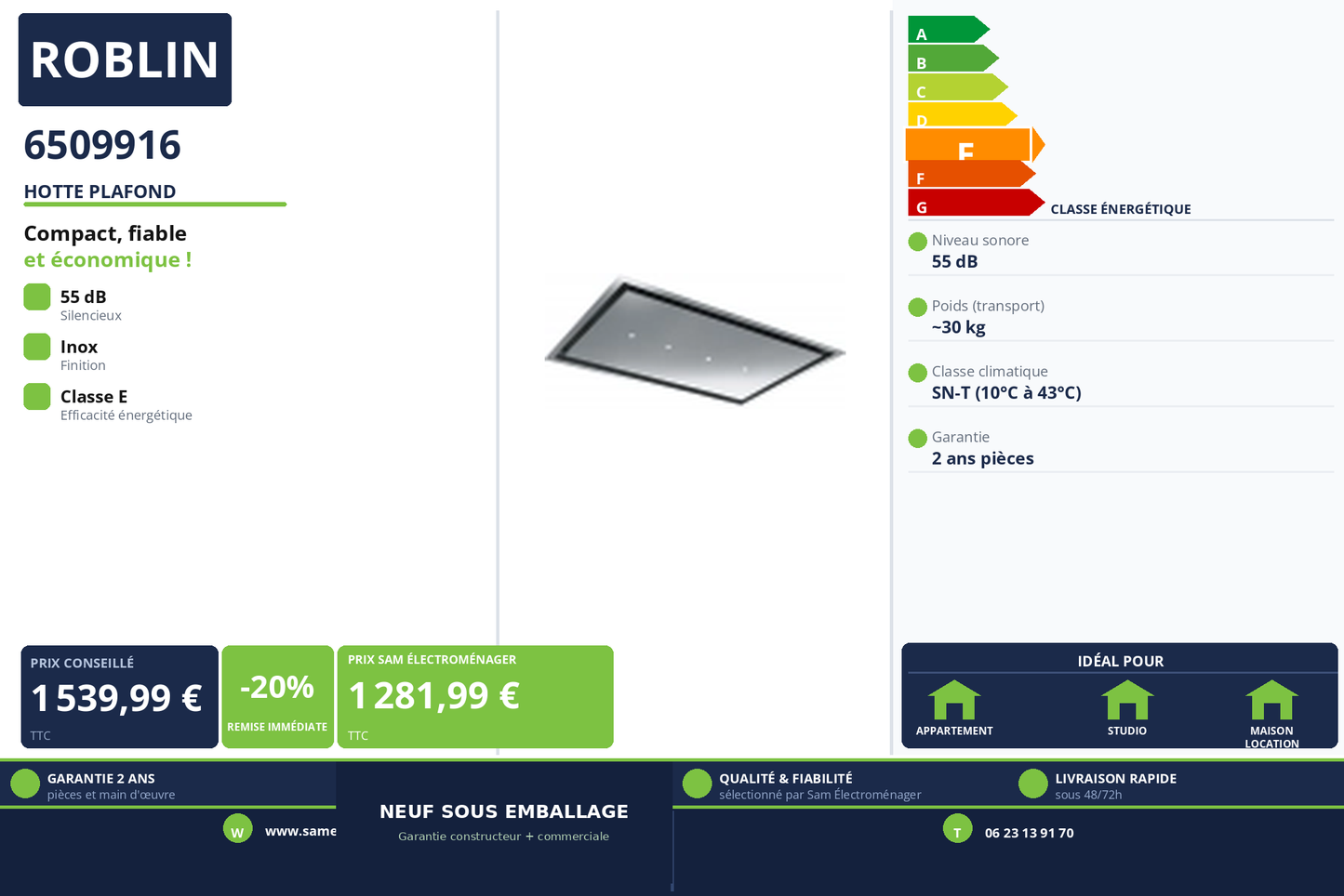 Vignette Hotte Plafond Roblin 6509916