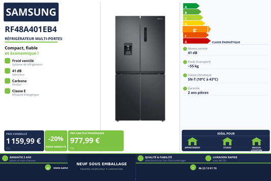Vignette Réfrigérateur Multi-Portes Samsung RF48A401EB4