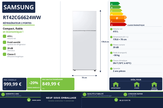 Vignette Réfrigérateur 2 Portes Samsung RT42CG6624WW