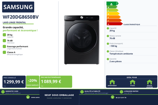 Vignette Lave-Linge Frontal Samsung WF20DG8650BV