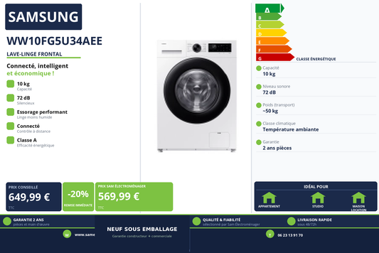 Vignette Lave-Linge Frontal Samsung WW10FG5U34AEE