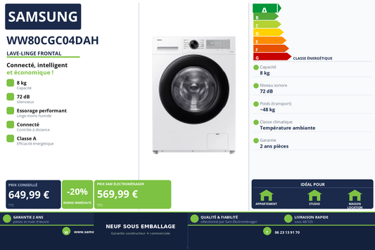 Vignette Lave-Linge Frontal Samsung WW80CGC04DAH