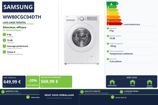 Vignette Lave-Linge Frontal Samsung WW80CGC04DTH
