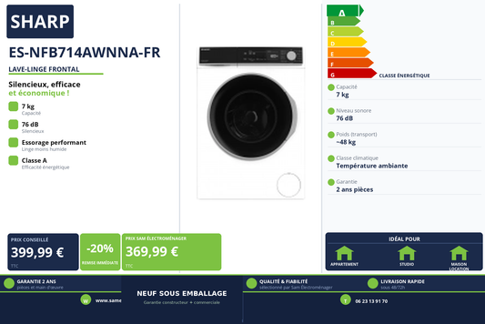 Vignette Lave-Linge Frontal Sharp ES-NFB714AWNNA-FR