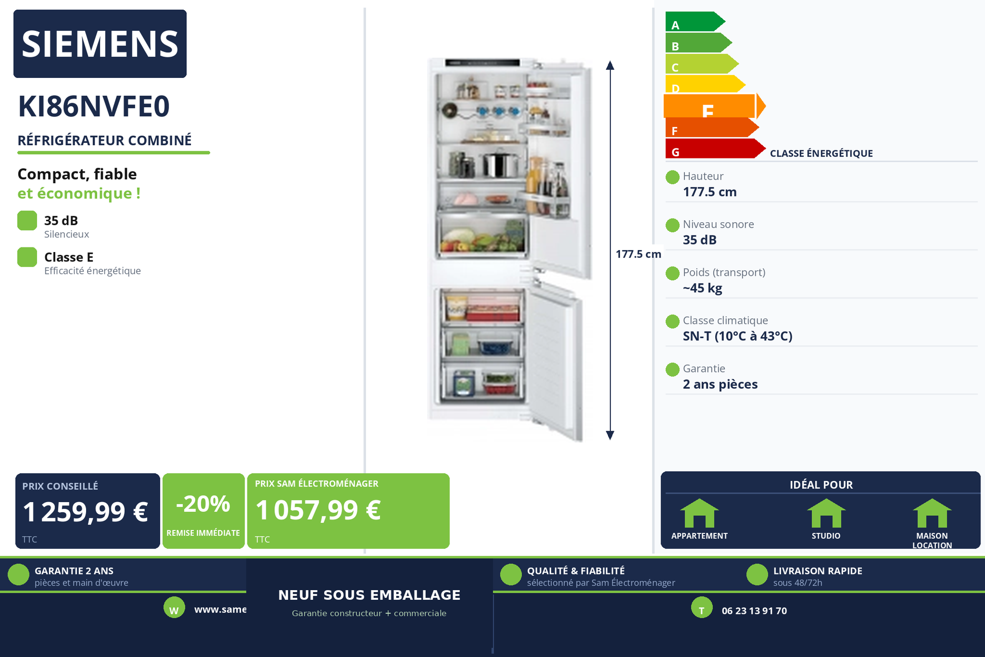 Vignette Réfrigérateur Combiné Siemens KI86NVFE0