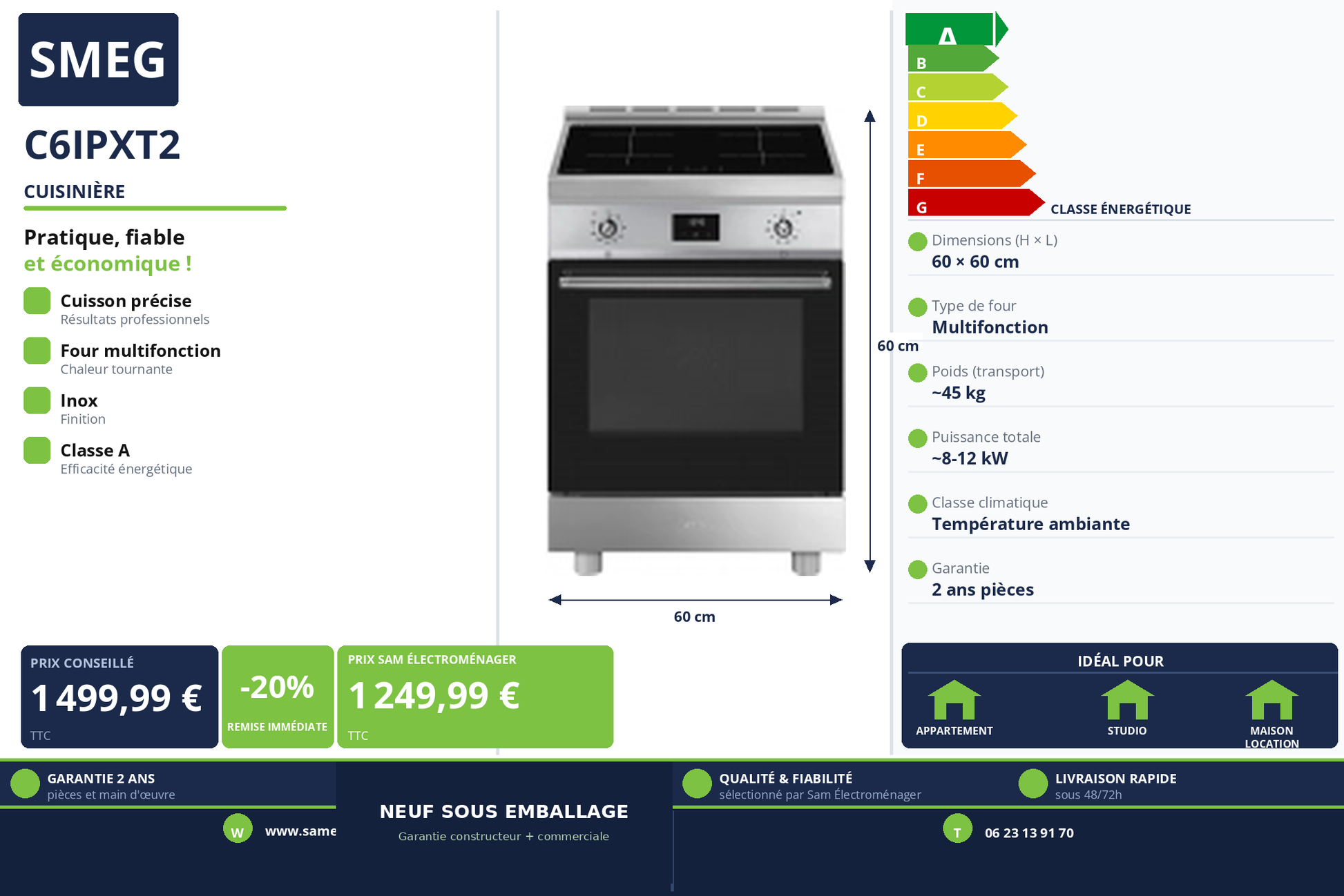 Vignette Cuisinière Smeg C6IPXT2