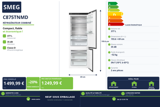 Vignette Réfrigérateur Combiné Smeg C875TNMD