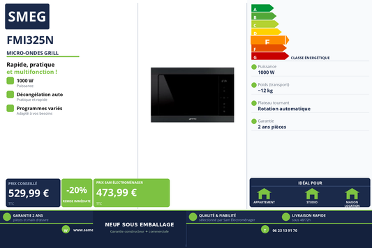 Vignette Micro-Ondes Grill Smeg FMI325N