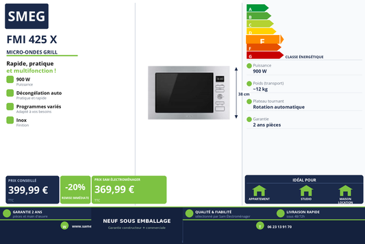 Vignette Micro-Ondes Grill Smeg FMI 425 X