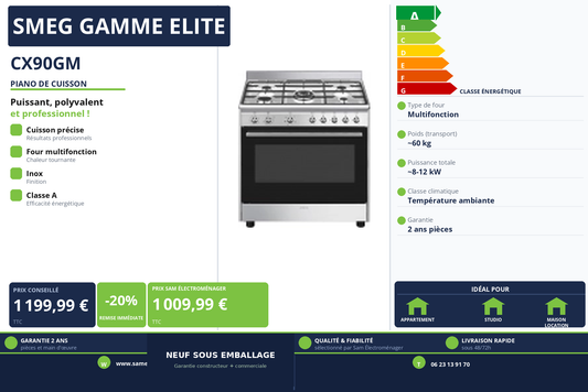Vignette Piano De Cuisson Smeg Gamme Elite CX90GM