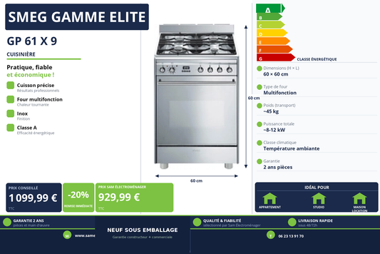 Vignette Cuisinière Smeg Gamme Elite GP 61 X 9