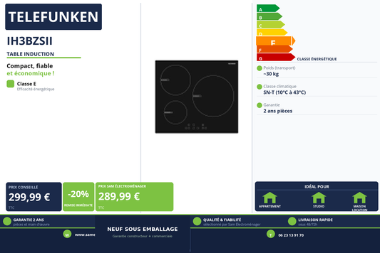 Vignette Table Induction Telefunken IH3BZSII