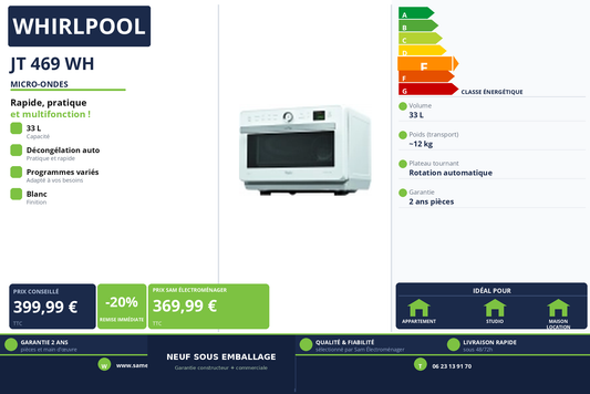 Vignette Micro-Ondes Whirlpool JT 469 WH