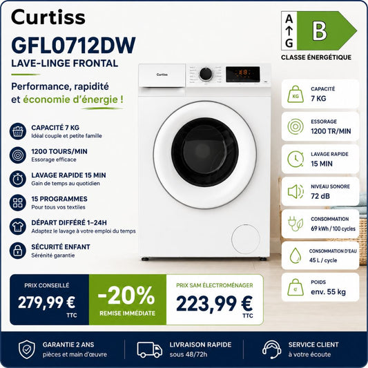 Lave linge Neuf Curtiss 7kg - Photo 1