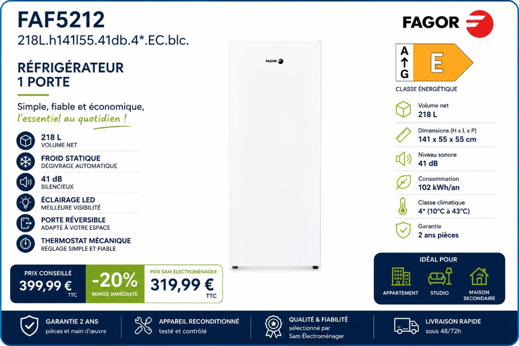 Réfrigérateur 1:porte neuf - Photo 1