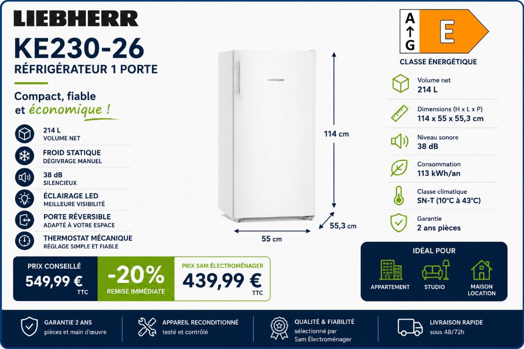 Réfrigérateur 1 porte neuf  - Photo 1