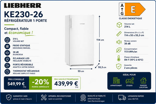Réfrigérateur 1 porte neuf  - Photo 1
