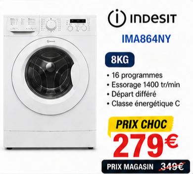🔹 Indesit IMA864NY – 8kg - Photo 1