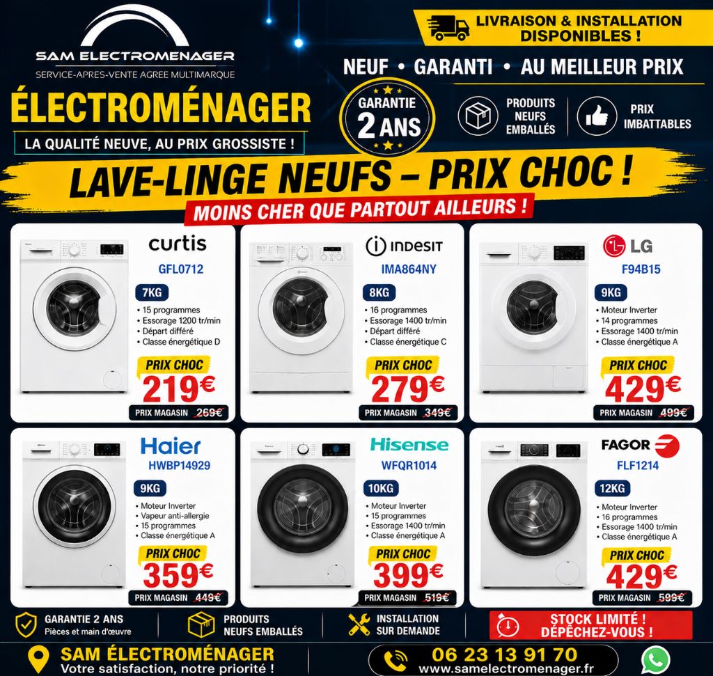 Lave linge neuf prix grossiste  - Photo 1
