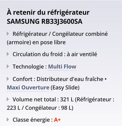 réfrigérateur combiné Samsung A+ - Photo 4