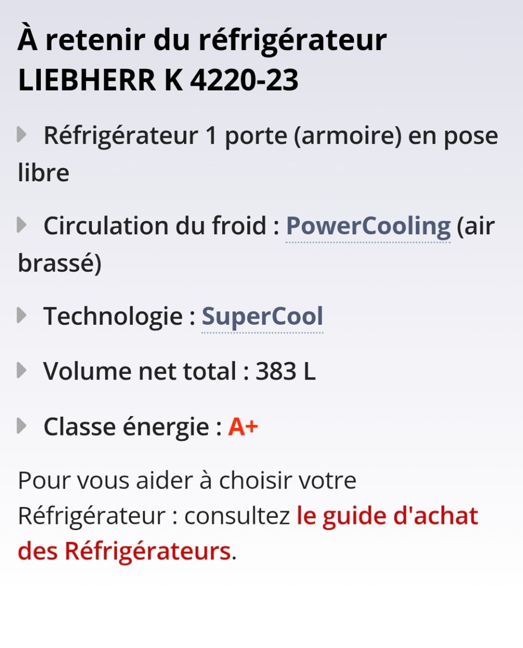 Réfrigérateur Liebherr 1 porte - Photo 4