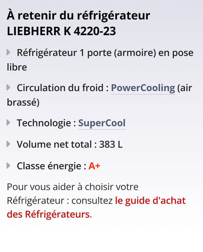 Réfrigérateur Liebherr 1 porte - Photo 4