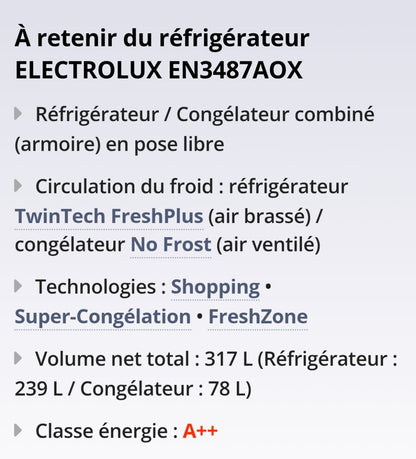 Réfrigérateur Combiné Electrolux EN3487AOX - Photo 5