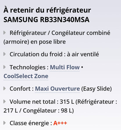 Réfrigérateur combiné Samsung  - Photo 5