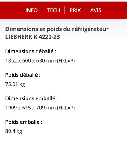 Réfrigérateur Liebherr 1 porte - Photo 5