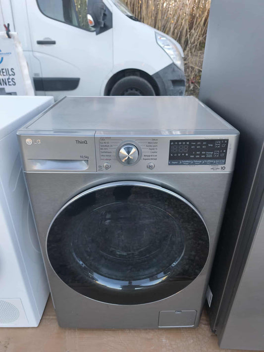 Lave-linge LG 10,5 kg Inox – Technologie ThinQ – Reconditionné