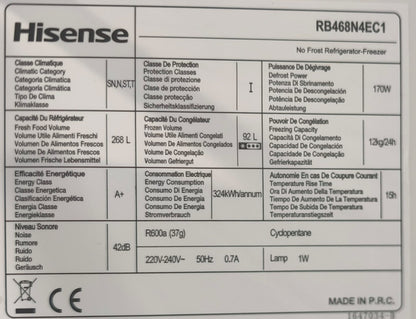 HISENSE RS48N4EC1 – Réfrigérateur combiné