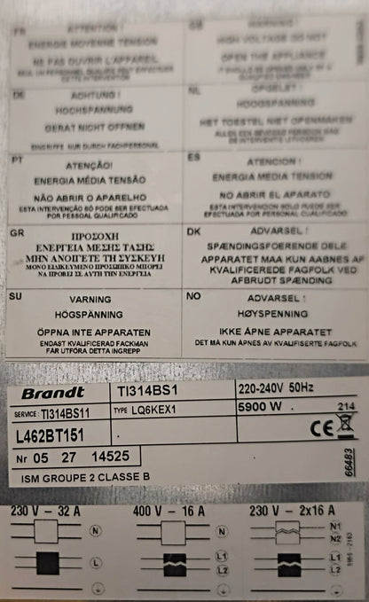 BRANDT TI314BS1 – Plaque induction